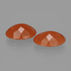 9.47 ct natürliche Orange Karneol-Edelsteine, Oval Schliff, Lichtdurchlässig