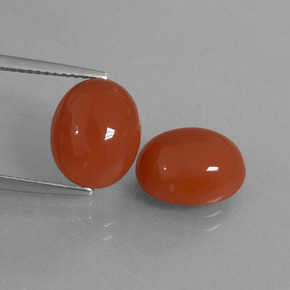 8.05 ct natürliche rot-orange Karneol-Edelsteine, Oval Schliff, Lichtdurchlässig