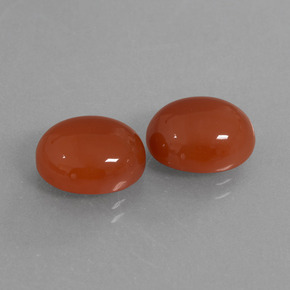 8.05 ct natürliche rot-orange Karneol-Edelsteine, Oval Schliff, Lichtdurchlässig