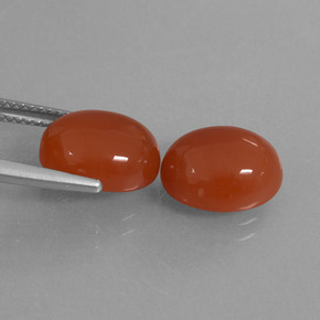 8.05 ct natürliche rot-orange Karneol-Edelsteine, Oval Schliff, Lichtdurchlässig