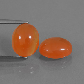 5,12 ct natürliche Mittelorange Karneol-Edelsteine, Oval Schliff, Lichtdurchlässig