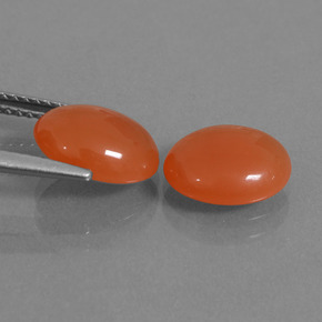 4.30 ct natürliche Feuerorange Karneol-Edelsteine, Oval Schliff, Lichtdurchlässig