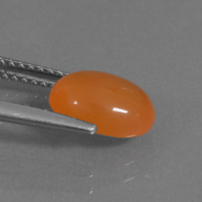 1,89 ctw natürlicher orangefarbener Karneol, Oval Schliff, Lichtdurchlässig