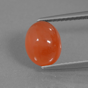 2,12 ctw natürlicher orangefarbener Karneol, Oval Schliff, Lichtdurchlässig