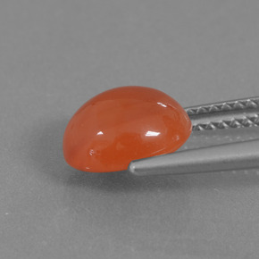 2,12 ctw natürlicher orangefarbener Karneol, Oval Schliff, Lichtdurchlässig