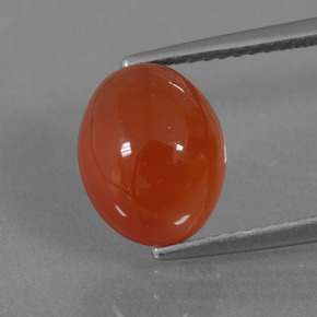 9,17 ctw natürlicher rot-orange Karneol, Oval Schliff, Lichtdurchlässig