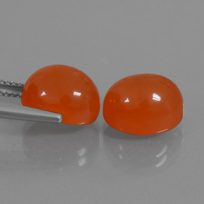  ct natürliche orangefarbener Karneol-Edelsteine, Oval Schliff, Lichtdurchlässig