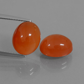 8,54 ct natürliche orangefarbener Karneol-Edelsteine, Oval Schliff, Lichtdurchlässig