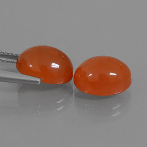 8,54 ct natürliche orangefarbener Karneol-Edelsteine, Oval Schliff, Lichtdurchlässig