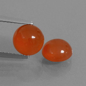  ct natürliche orangefarbener Karneol-Edelsteine, Rundschliff, Lichtdurchlässig