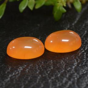 1.94 ct natürliche rötlich-orange Karneol-Edelsteine, Oval Schliff, Lichtdurchlässig