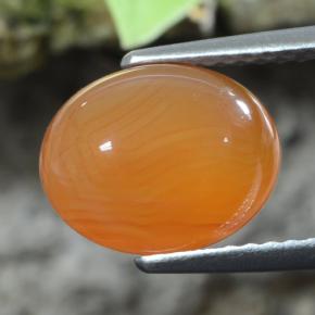 2,92 ctw natürlicher orangefarbener Karneol, Oval Schliff, Lichtdurchlässig