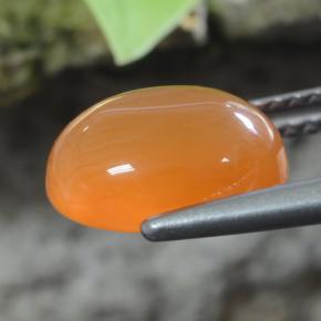 2,92 ctw natürlicher orangefarbener Karneol, Oval Schliff, Lichtdurchlässig