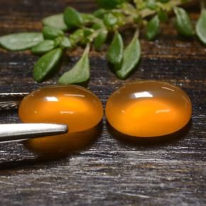 2.65 ct natürliche Orange Karneol-Edelsteine, Oval Schliff, Lichtdurchlässig