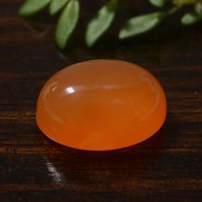 3,42 ctw natürlicher orangefarbener Karneol, Oval Schliff, Lichtdurchlässig