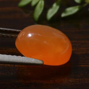 3,42 ctw natürlicher orangefarbener Karneol, Oval Schliff, Lichtdurchlässig