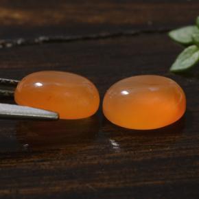3,08 ct natürliche orangefarbener Karneol-Edelsteine, Oval Schliff, Lichtdurchlässig