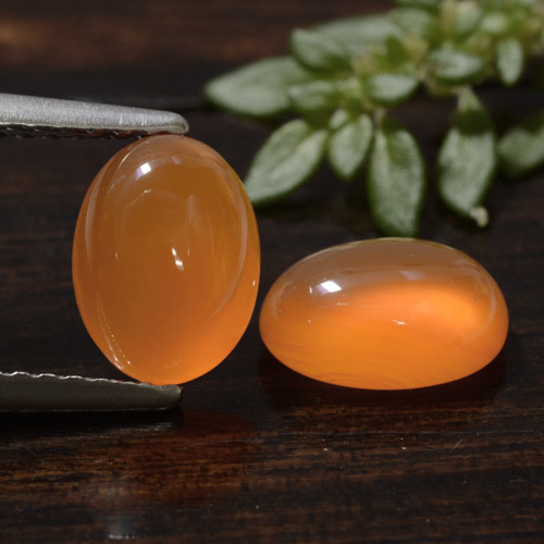 2,39 ct natürliche orangefarbener Karneol-Edelsteine, Oval Schliff, Lichtdurchlässig
