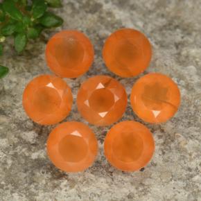 3.20 ct natürliche Orange Karneol-Edelsteine, Rund Schliff, Lichtdurchlässig