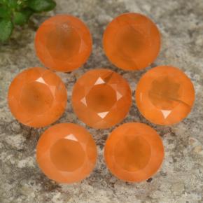 3.20 ct natürliche Orange Karneol-Edelsteine, Rund Schliff, Lichtdurchlässig