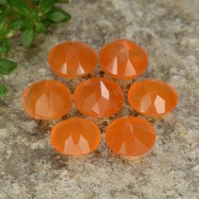3.20 ct natürliche Orange Karneol-Edelsteine, Rund Schliff, Lichtdurchlässig
