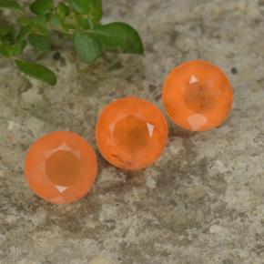 1,15 ct natürliche Orange Karneol-Edelsteine, Rund Schliff, Transparent
