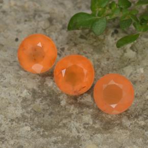 1,15 ct natürliche Orange Karneol-Edelsteine, Rund Schliff, Transparent