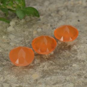 1,15 ct natürliche Orange Karneol-Edelsteine, Rund Schliff, Transparent