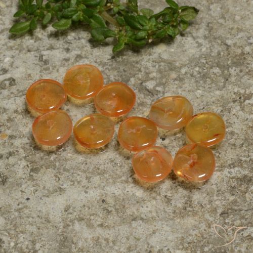 4.97ctw Natürlicher Aprikose Orange Karneol, Fantasie, Lichtdurchlässig