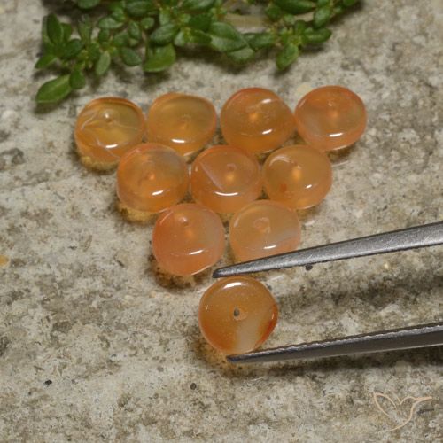 6.20ctw Natürlicher rötlich-orange Karneol, Fantasie, Lichtdurchlässig