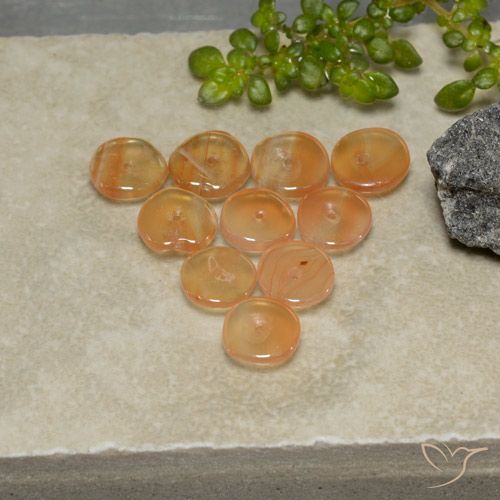 4.91 ct natürliche rötlich-orange Karneol-Edelsteine, Fantasie, Lichtdurchlässig
