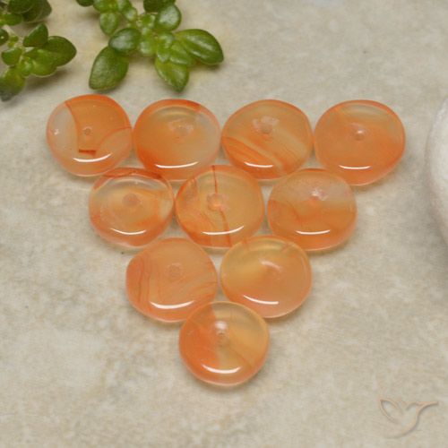 6.62ctw Natürlicher Warme Aprikosenorange Karneol, Fantasie, Lichtdurchlässig