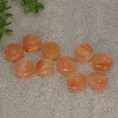 6.11 ct natürliche Warme Aprikosenorange Karneol-Edelsteine, Ausgefallene Form, Lichtdurchlässig