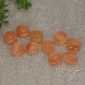 6.11 ct natürliche Warme Aprikosenorange Karneol-Edelsteine, Ausgefallene Form, Lichtdurchlässig