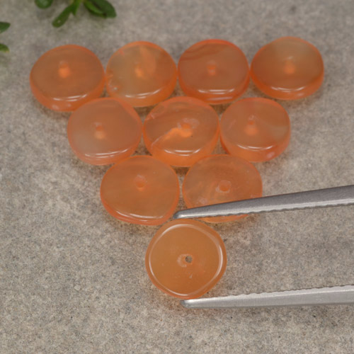 6.31 ct natürliche rötlich-orange Karneol-Edelsteine, Ausgefallene Form, Lichtdurchlässig