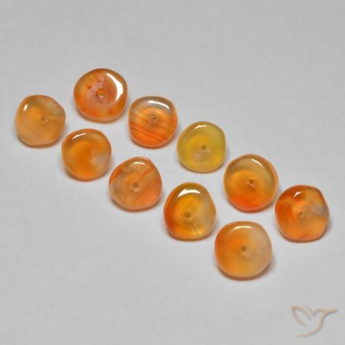 5,07 ct natürliche orangefarbener Karneol-Edelsteine, Fantasieschliff, Lichtdurchlässig