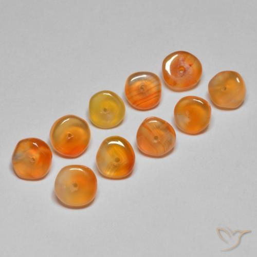 5,07 ct natürliche orangefarbener Karneol-Edelsteine, Fantasieschliff, Lichtdurchlässig