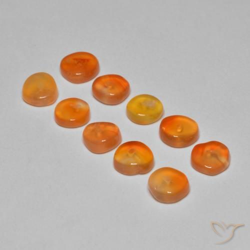 5,07 ct natürliche orangefarbener Karneol-Edelsteine, Fantasieschliff, Lichtdurchlässig
