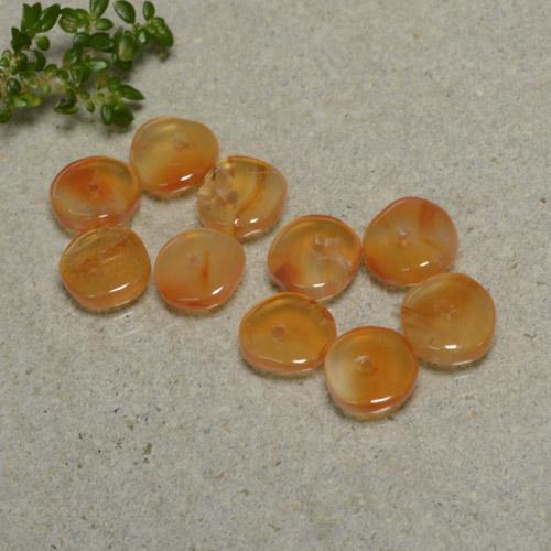 6,08 ct natürliche orangefarbener Karneol-Edelsteine, Fantasieschliff, Transparent