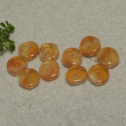 6,08 ct natürliche orangefarbener Karneol-Edelsteine, Fantasieschliff, Transparent