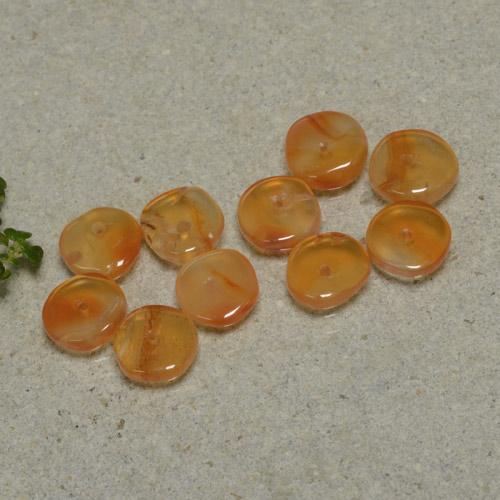 6,08 ct natürliche orangefarbener Karneol-Edelsteine, Fantasieschliff, Transparent