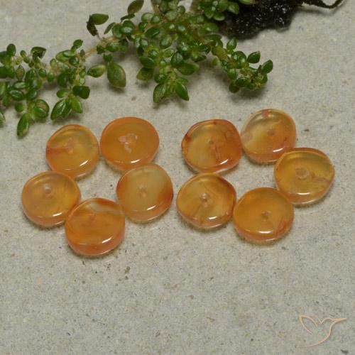 6.42ctw Natürlicher Mittelorange Karneol, Fantasie, Lichtdurchlässig, Photo A