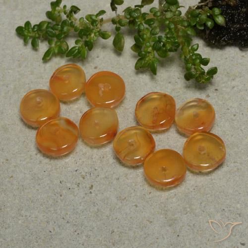 6.42 ct natürliche Mittelorange Karneol-Edelsteine, Fantasie, Lichtdurchlässig