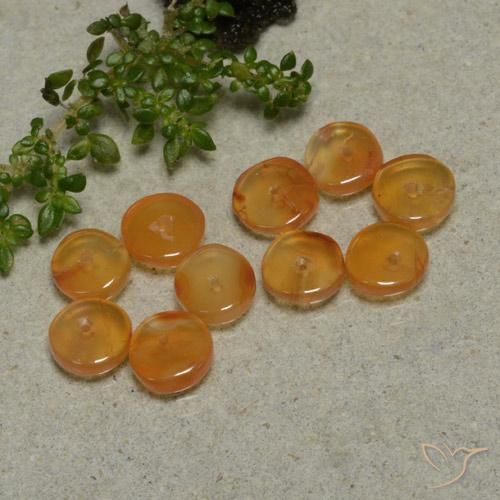 6.42 ct natürliche Mittelorange Karneol-Edelsteine, Fantasie, Lichtdurchlässig