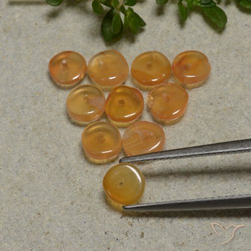 4.02ctw Natürlicher Mittel-Hellorange Karneol, Fantasie, Transparent