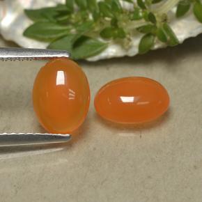 2.14 ct natürliche Orange Karneol-Edelsteine, Oval Schliff, Lichtdurchlässig