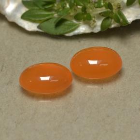 2.14 ct natürliche Orange Karneol-Edelsteine, Oval Schliff, Lichtdurchlässig