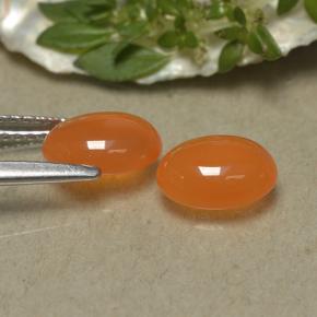 2.14 ct natürliche Orange Karneol-Edelsteine, Oval Schliff, Lichtdurchlässig