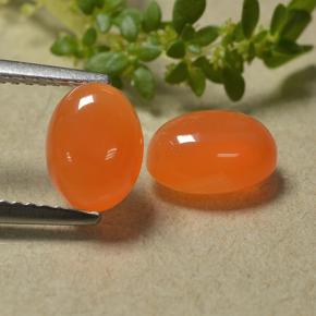 2,93 ct natürliche Orange Karneol-Edelsteine, Oval Schliff, Lichtdurchlässig