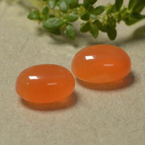 2,93 ct natürliche Orange Karneol-Edelsteine, Oval Schliff, Lichtdurchlässig